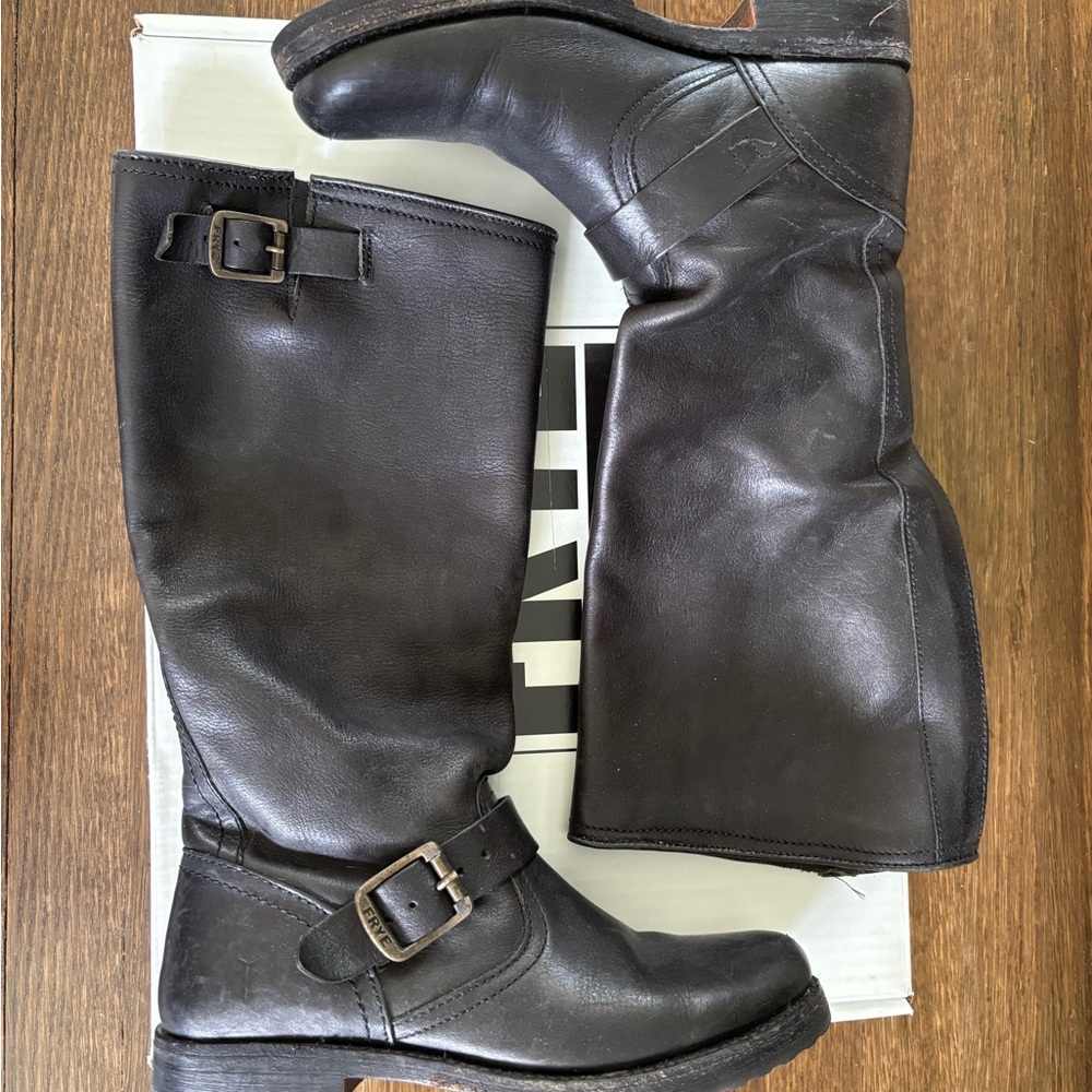 Frye Black Leather Veronica Boot 7.5